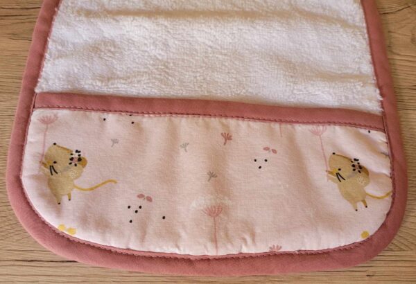 bavoir avec poche bébé motif les souris